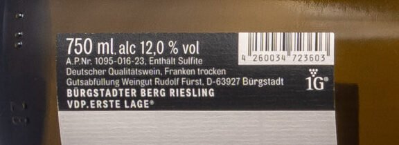 Fürst, Bürgstadter Berg Riesling 1 G