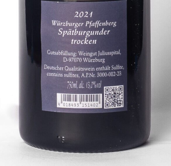 Juliusspital, Würzburger Pfaffenberg Spätburgunder 1G