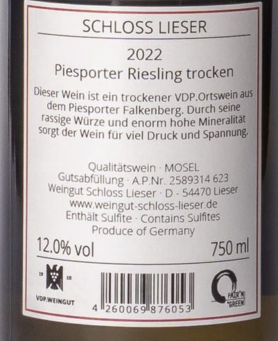 Schloss Lieser, Piesporter Goldstück Riesling
