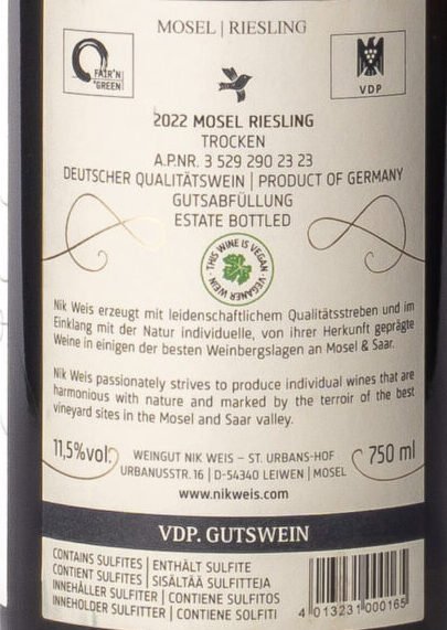 Nik Weis, Mosel Riesling