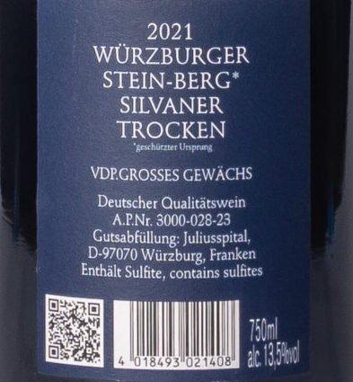 Juliusspital, Würzburger Stein-Berg Silvaner GG