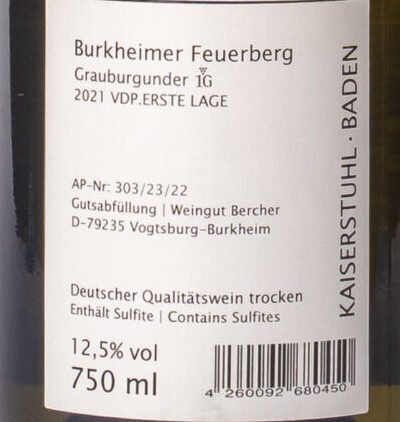 Bercher, Burkheimer Feuerberg Grauburgunder 1G