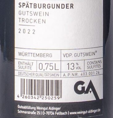 Aldinger, Spätburgunder