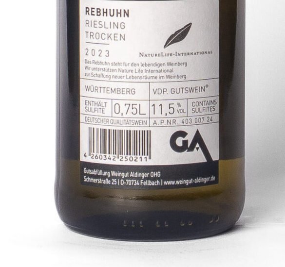 Aldinger, Rebhuhn Riesling