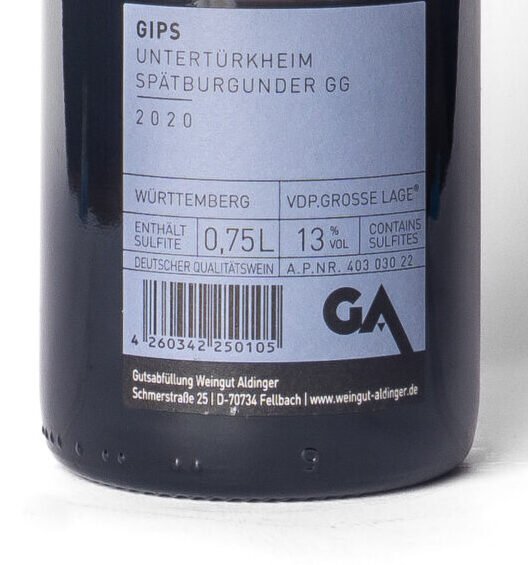 Aldinger, Marienglas Gips Spätburgunder GG