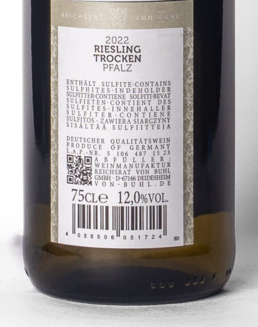 Von Buhl, Bone Dry Riesling