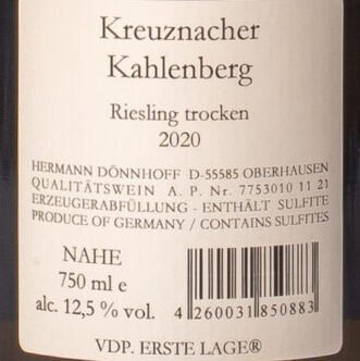 Dönnhoff, Kreuznacher Kahlenberg Riesling Trocken