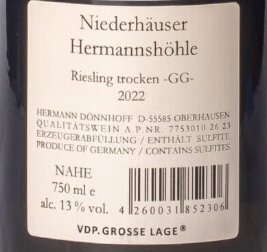 Dönnhoff, Niederhäuser Hermannshöhle Riesling GG