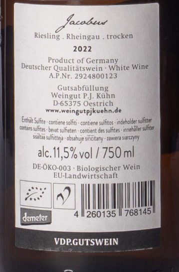 P. J. Kühn, Jacobus Riesling Trocken