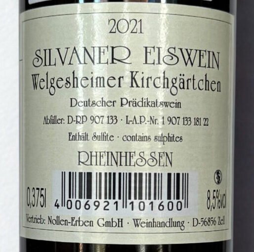 Drathen, Welgesheimer Kirchgärtchen Silvaner Eiswein